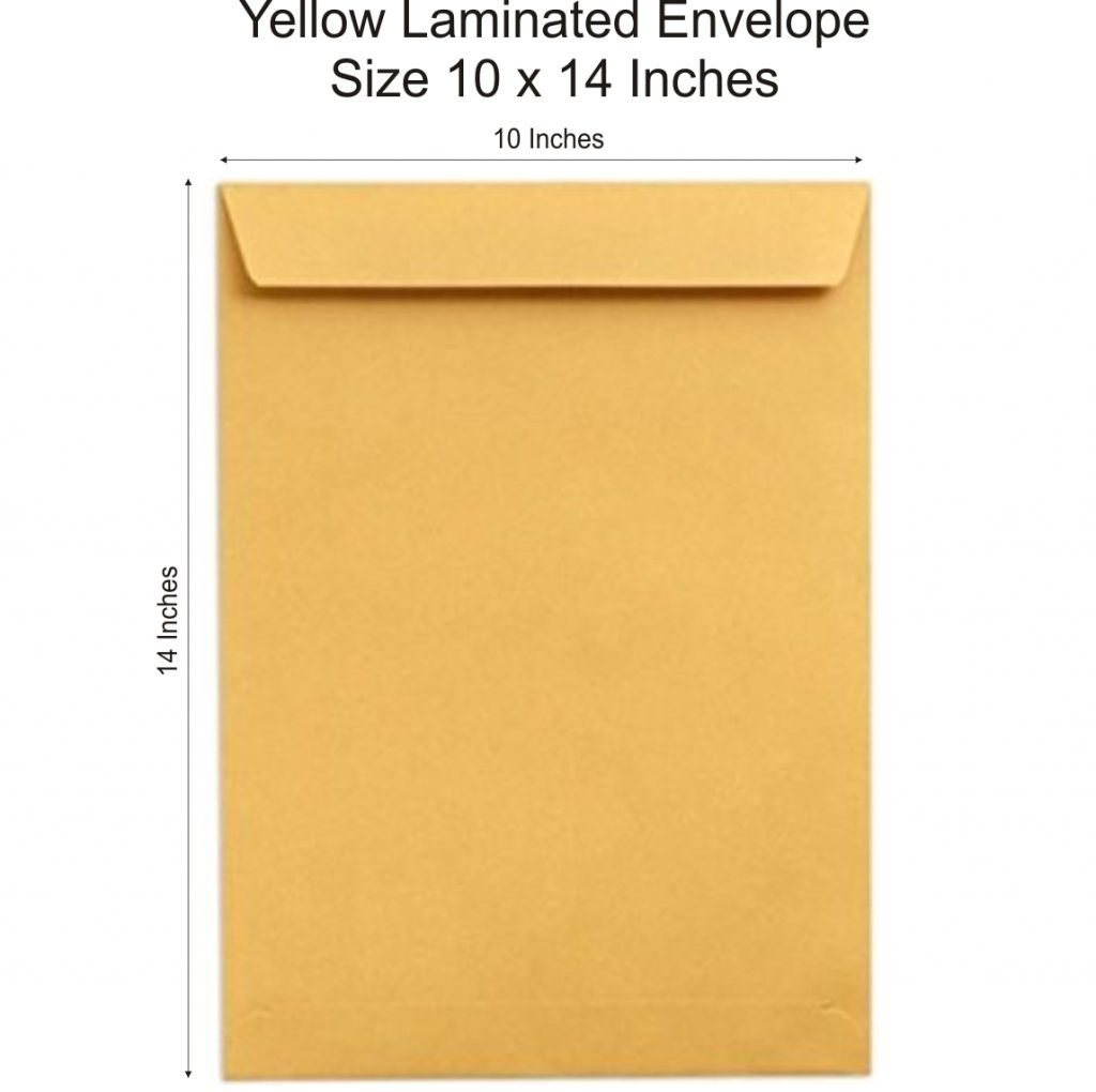 8 X 10 Yellow Laminated Envelopes 100 Gsm For A4 Letter Size 