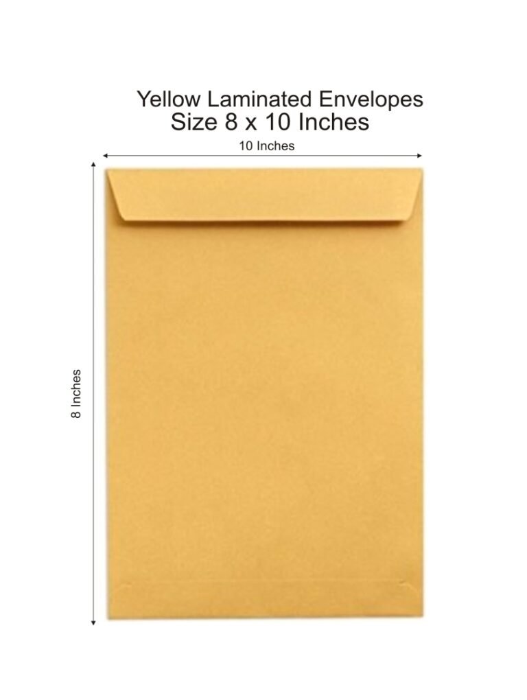 8 X 10 Yellow Laminated Envelopes 100 Gsm For A4 Letter Size 