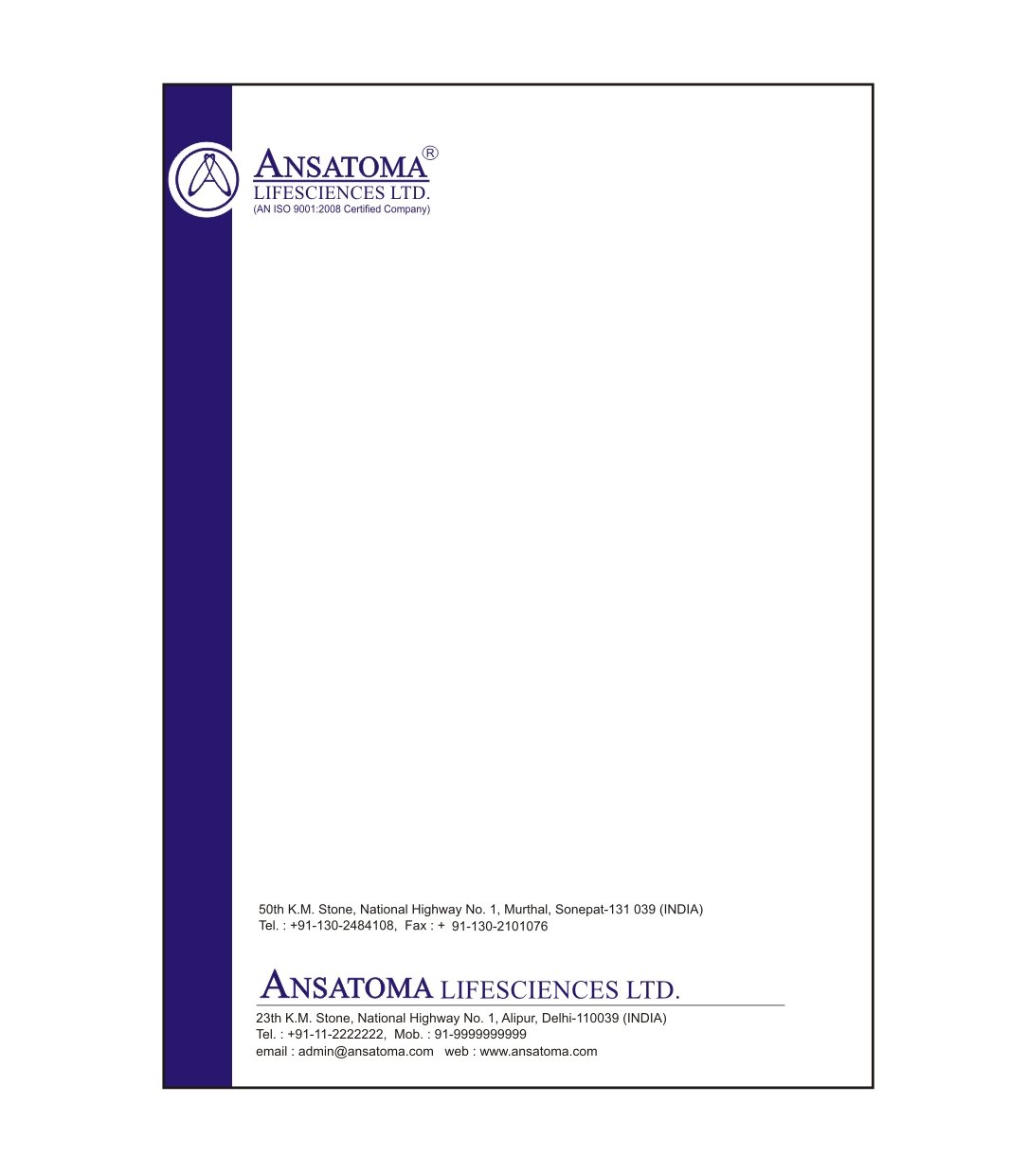 Customised Company Office Letter Head/Pad A4 Size Bond/Dio Paper