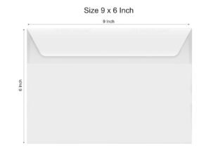 9 x 6 White Envelopes 100 Gsm. | Office & Multipurpose Envelopes  |  Small Horizontal Landscape Envelopes