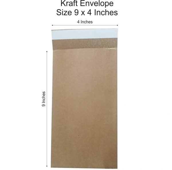 9 x 4 Kraft Poly Laminated Envelopes 120 Gsm. | Office & Multipurpose Envelopes  |  Vertical Portrait Envelopes