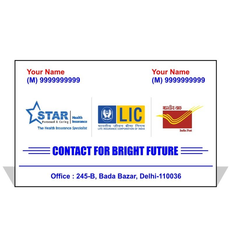 Insurance Advisor Visiting Card | Health Agent Visiting Card