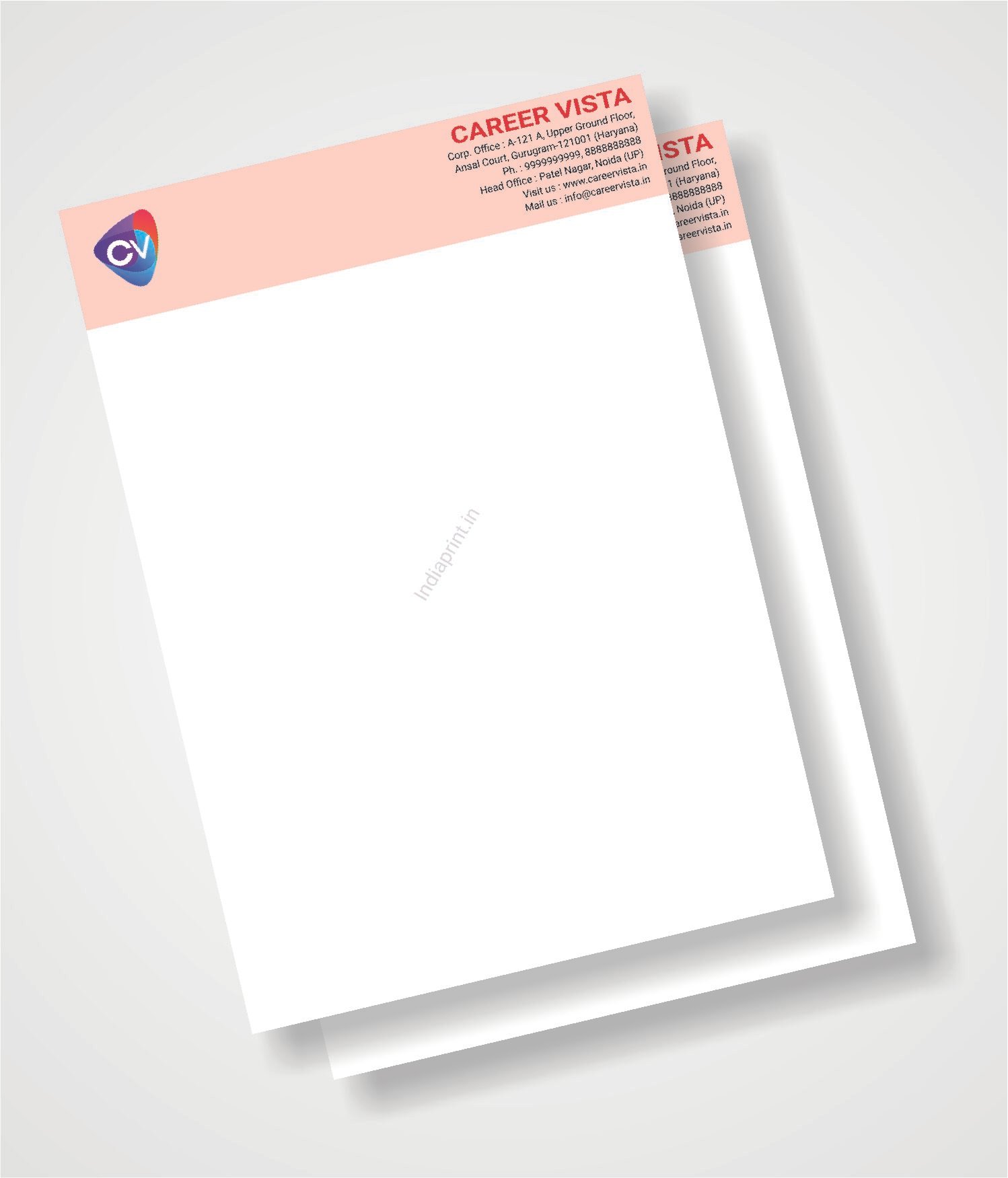 Customised Company Office Letter Head/Pad A4 Size Bond/Dio Paper | Digital Multi Colour Letter Head - 003