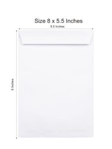8 x 5.5 White Envelopes 100 Gsm. | Office & Multipurpose Envelopes  |  Small Vertical Envelopes