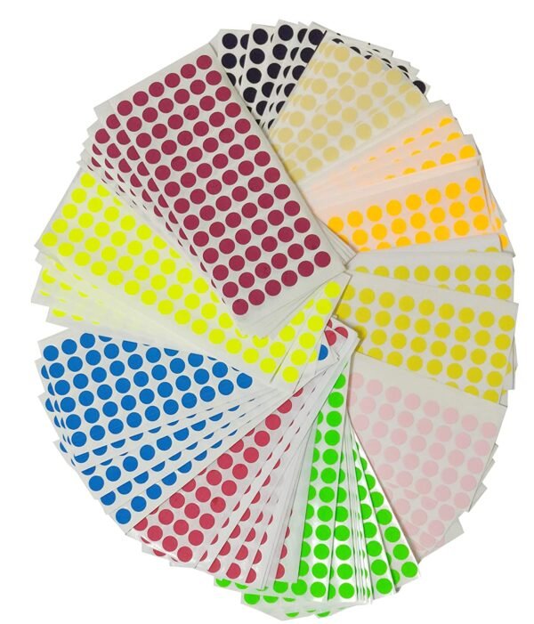 Assorted Coloured Round Dots 10-mm Art Crafts and Games Stickers for ...