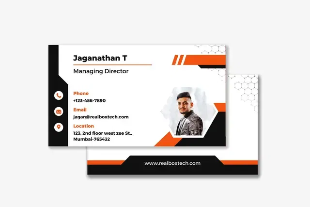 Black and white Colour Visiting Card - 200 Cards