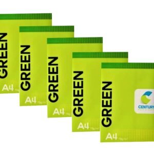 Century Green A4 Size Sheet 70 GSM Blank (Unruled) White Copier Printer Xerox Multipurpose Paper in bulk - Pack of 5 Reams (5 x 500 Sheets)