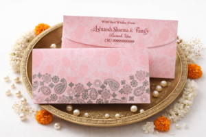 Pink Colour Designer Shagun Wedding Envelope