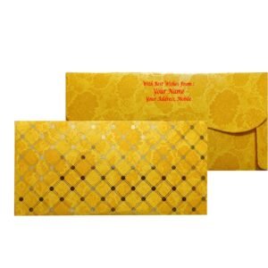 Yellow Colour Designer Shagun Wedding Envelope