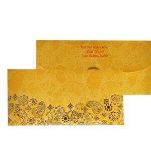 Yellow Colour Designer Shagun Wedding Envelope