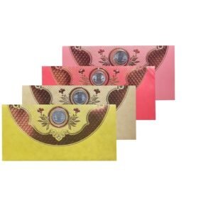Multicolor Fancy Wedding Shagun Gift Money Envelopes/ Lifafa with coin | Online Customized with Name printed