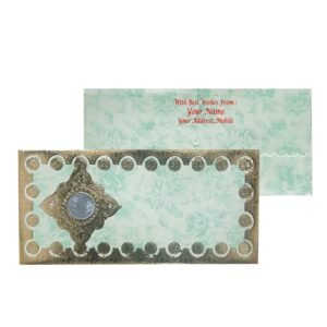 Green Colour Fancy Wedding Shagun Gift Money Envelopes/ Lifafa with coin | Online Customized with Name printed