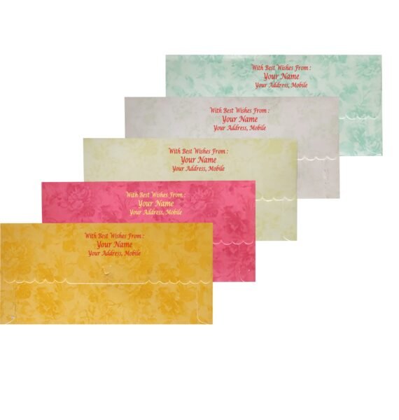 Multicolor Fancy Wedding Shagun Gift Money Envelopes/ Lifafa with coin | Online Customized with Name printed - Image 2