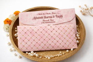 Pink Colour Designer Shagun Wedding Envelope