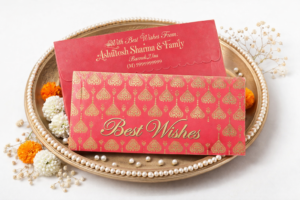 Red Colour Designer Shagun Wedding Envelope