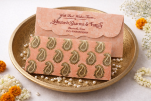 Orange Colour Designer Shagun Wedding Envelope