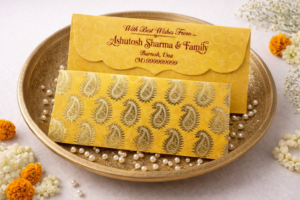 Yellow Colour Designer Shagun Wedding Envelope