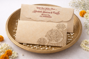 Brown Colour Designer Shagun Wedding Envelope