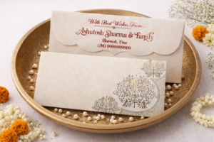 Cream Colour Designer Shagun Wedding Envelope