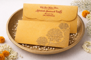 Yellow Colour Designer Shagun Wedding Envelope