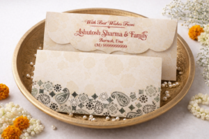 Grey Colour Designer Shagun Wedding Envelope