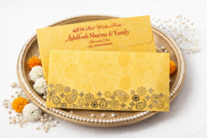 Yellow Colour Designer Shagun Wedding Envelope