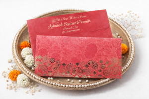 Red Colour Designer Shagun Wedding Envelope