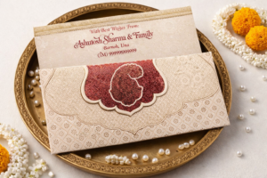 Grey Colour Designer Shagun Wedding Envelope