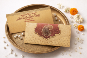 Brown Colour Designer Shagun Wedding Envelope