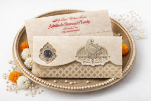 Grey Colour Fancy Wedding Shagun Gift Money Envelopes/ Lifafa with coin | Online Customized with Name printed