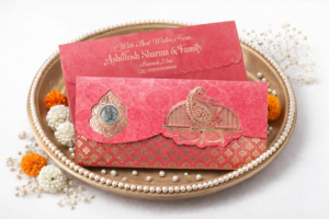 Red Colour Fancy Wedding Shagun Gift Money Envelopes/ Lifafa with coin | Online Customized with Name printed