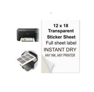 12 x 18 Transparent Label sheets - 100 Sheets