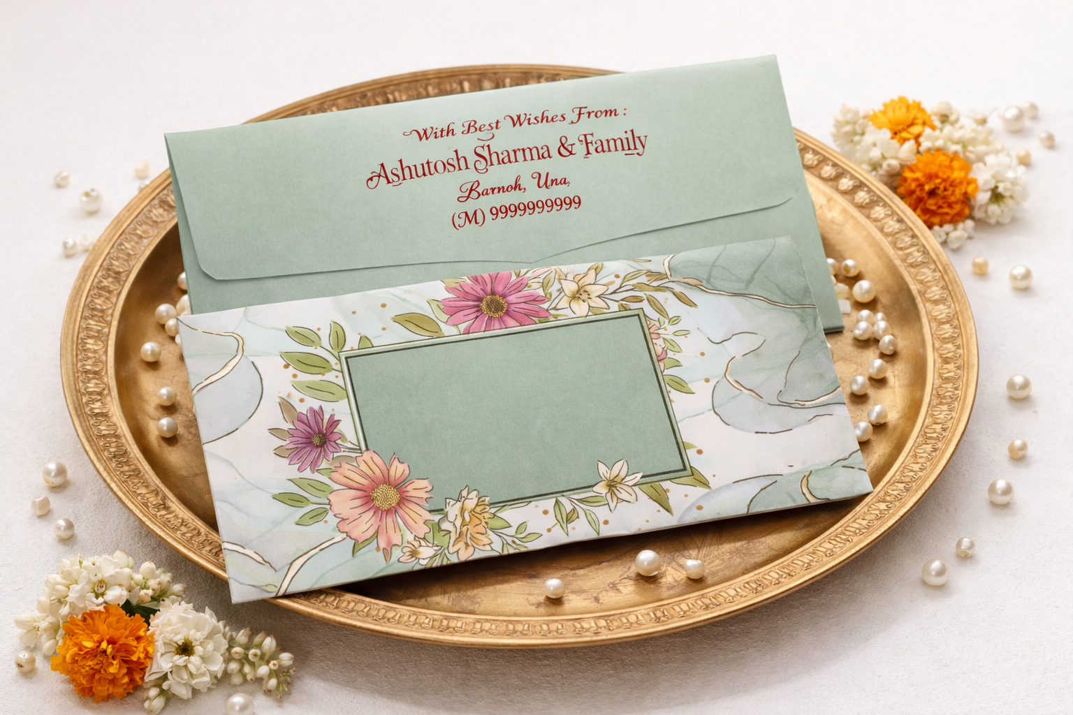 Premium Finish Designer Shagun Wedding Envelope