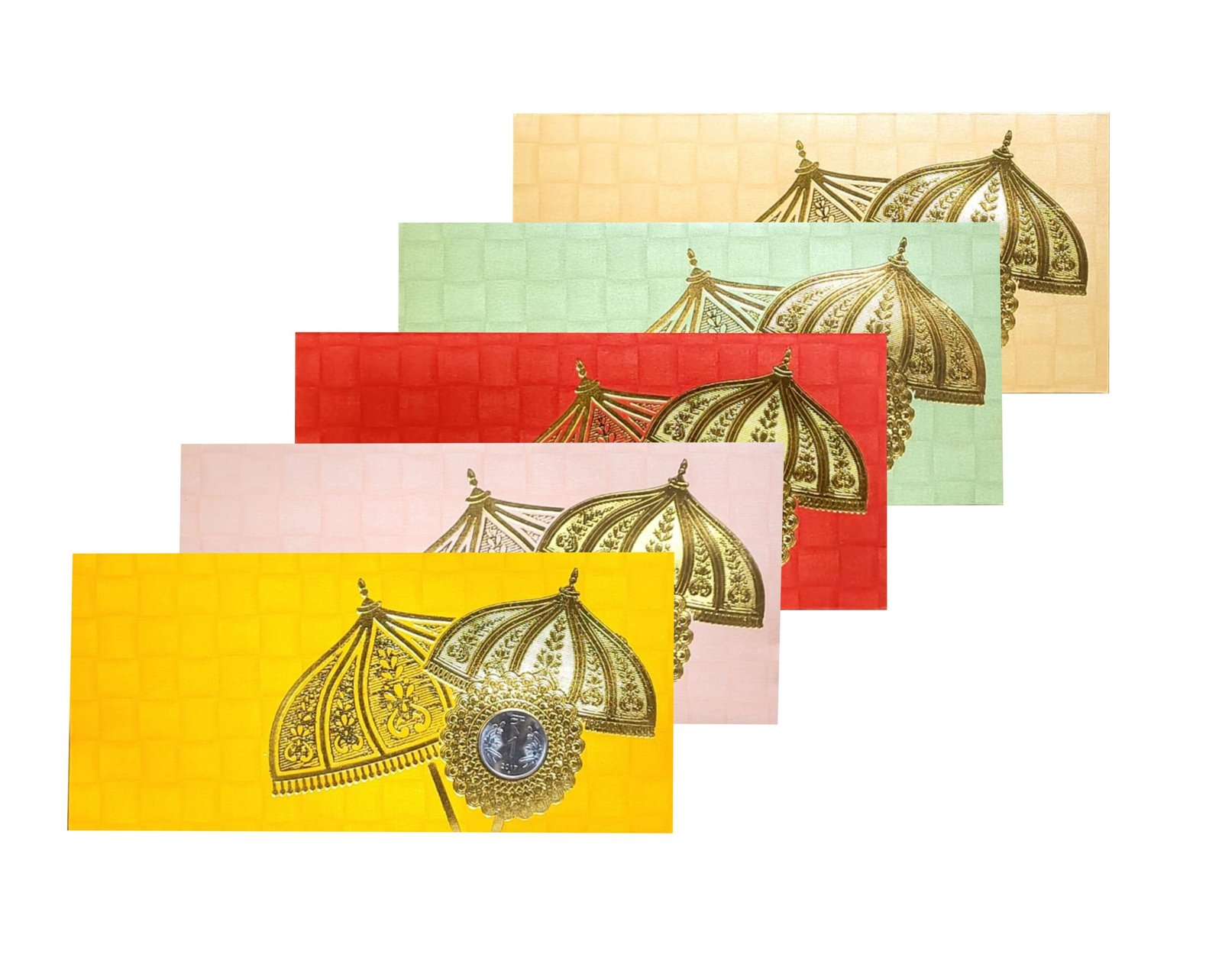Golden Umbrella Theme Shagun Envelope multi colour