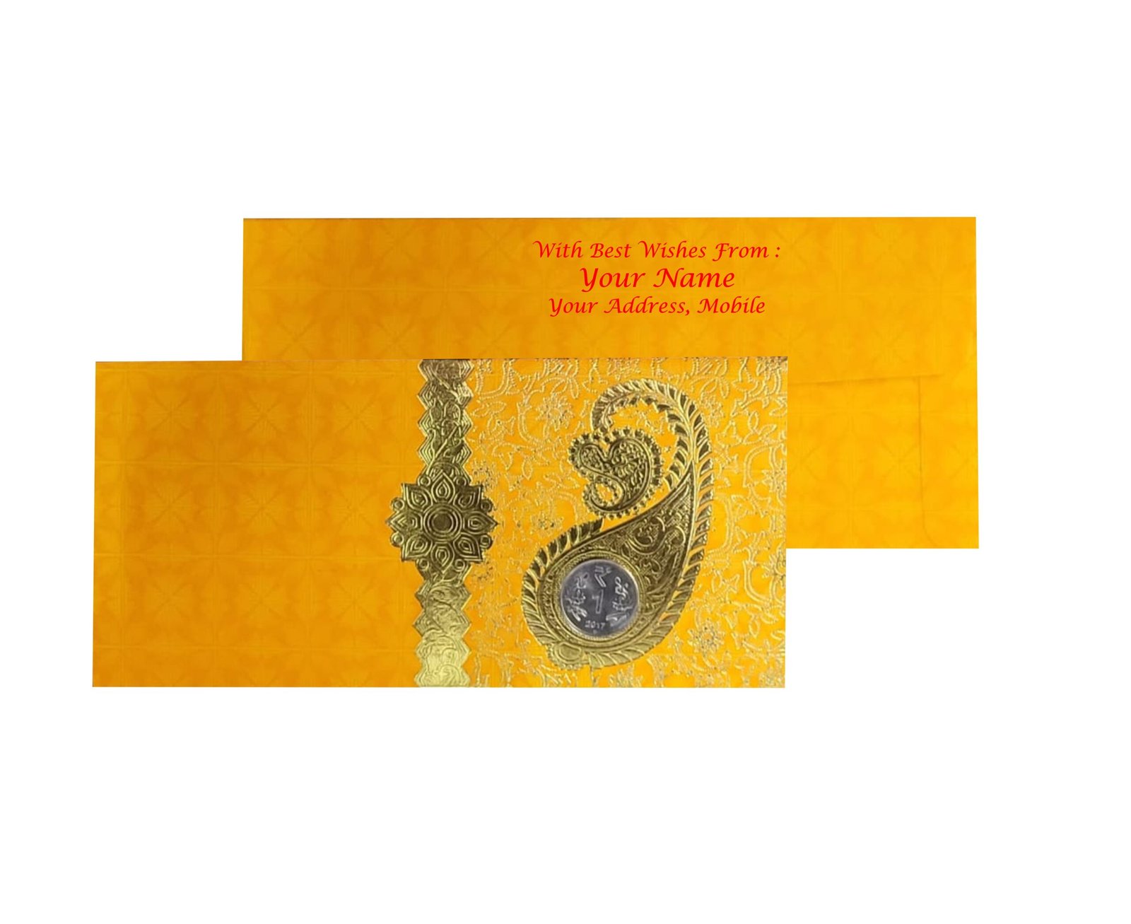 Beautifully Designed, Perfectly Crafted Shagun Envelopes yellow colour