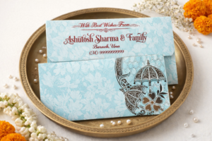 Elegant Blue Shagun Envelopes – A Symbol of Tradition & Luxury"