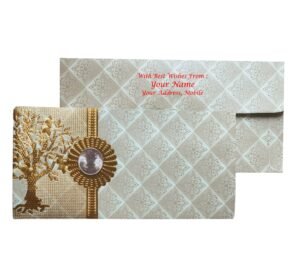 Elegant Shagun Envelope with Coin & Tree Design..