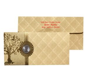 Designer Shagun Envelope with Embossed Gold Art..
