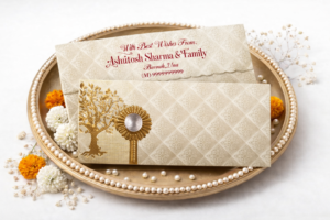 Elegant Shagun Envelope with Coin & Tree Design..