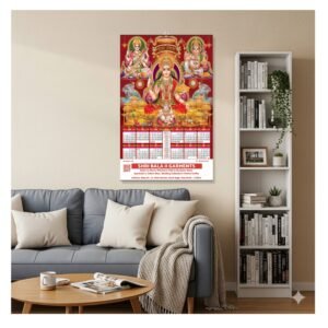 God Laxmi Ganesh, Ram Sita Hanuman, Shiv Ji, Khatu Shyam, Sherawali Mata, Sai Baba, Sikh, Muslim, New Year Art Paper 2026 Wall Calendar Customizable