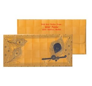 Elegant Mor Pankh & Bansuri Shagun Envelopes – Perfect for All Auspicious Occasions..