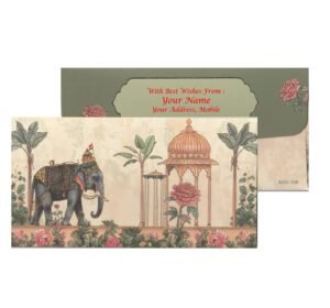 Classic Elephant Motif Shagun Lifafa – Ideal for Weddings & Festive Eventshindi..