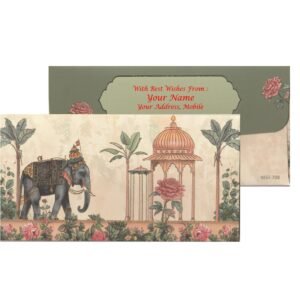 Classic Elephant Motif Shagun Lifafa – Ideal for Weddings & Festive Eventshindi..