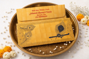 Elegant Mor Pankh & Bansuri Shagun Envelopes – Perfect for All Auspicious Occasions..