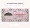 Shagun envelope front with name printed in red ink inside the oval