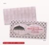 Elegant pink golden umbrella shagun envelope front and back with red ink name print, 7.25 x 3.5 inch