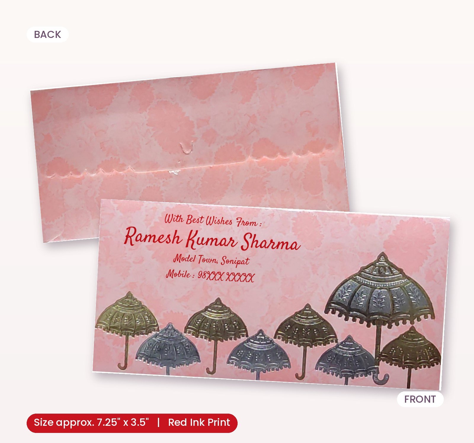 Pink Colour Designer Shagun Wedding Envelope