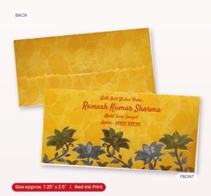 Yellow Colour Designer Shagun Wedding Envelope