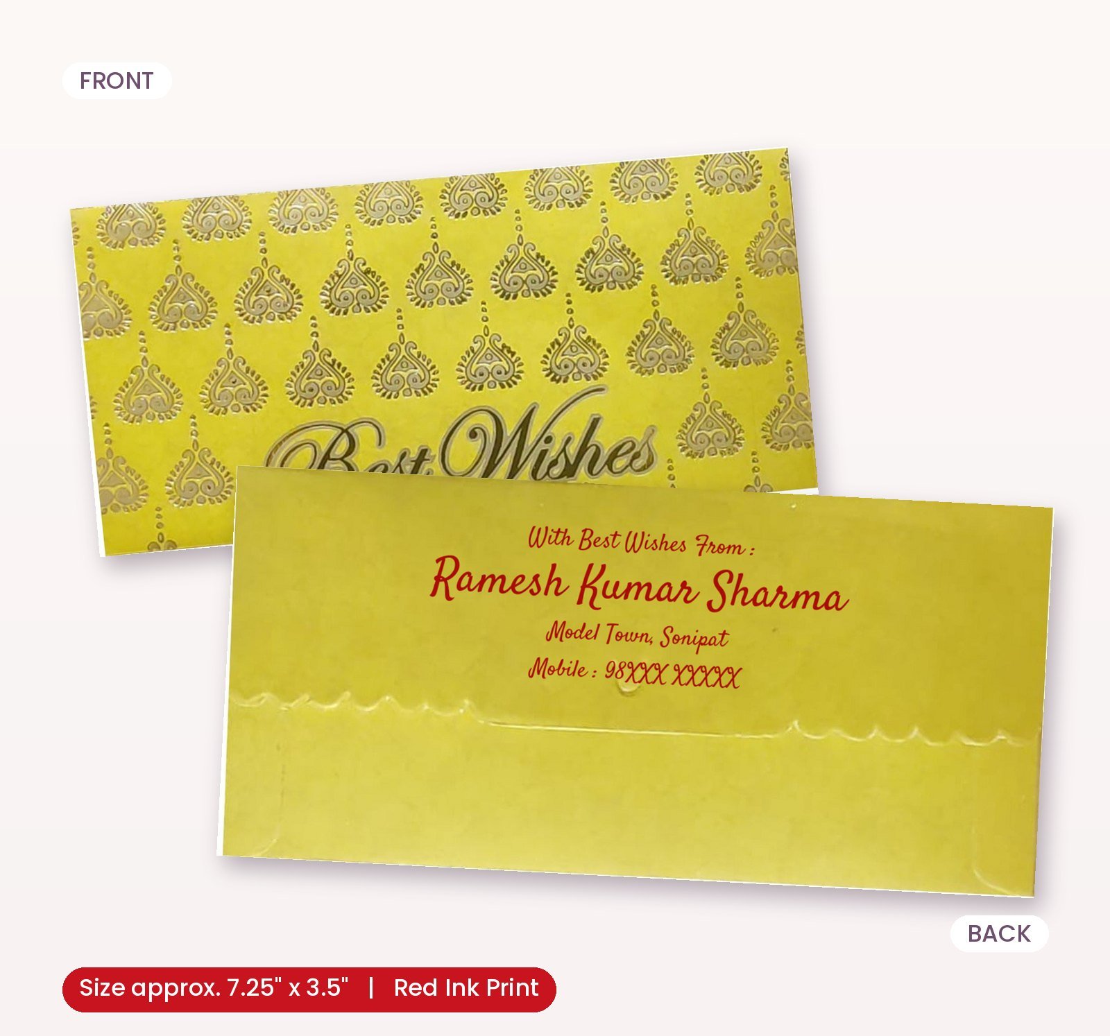 Green Colour Designer Shagun Wedding Envelope