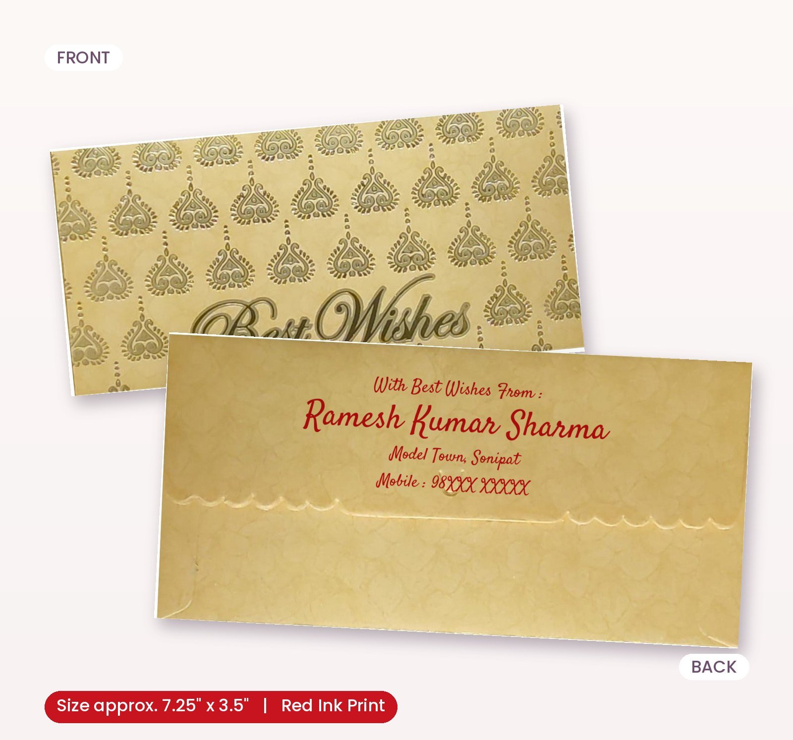 Brown Colour Designer Shagun Wedding Envelope